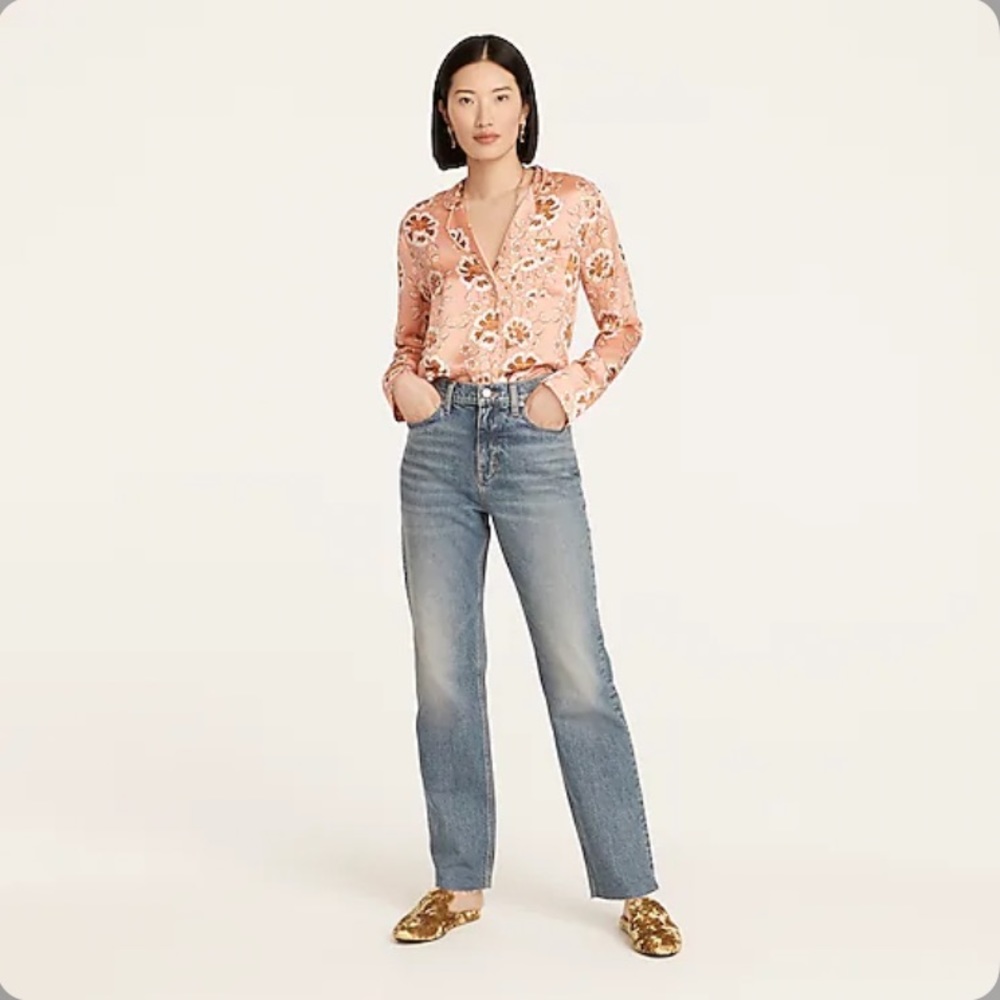 J. Crew NWT High-Rise Full-Length '90s Classic-Straight Jean in‎ Holly Wash